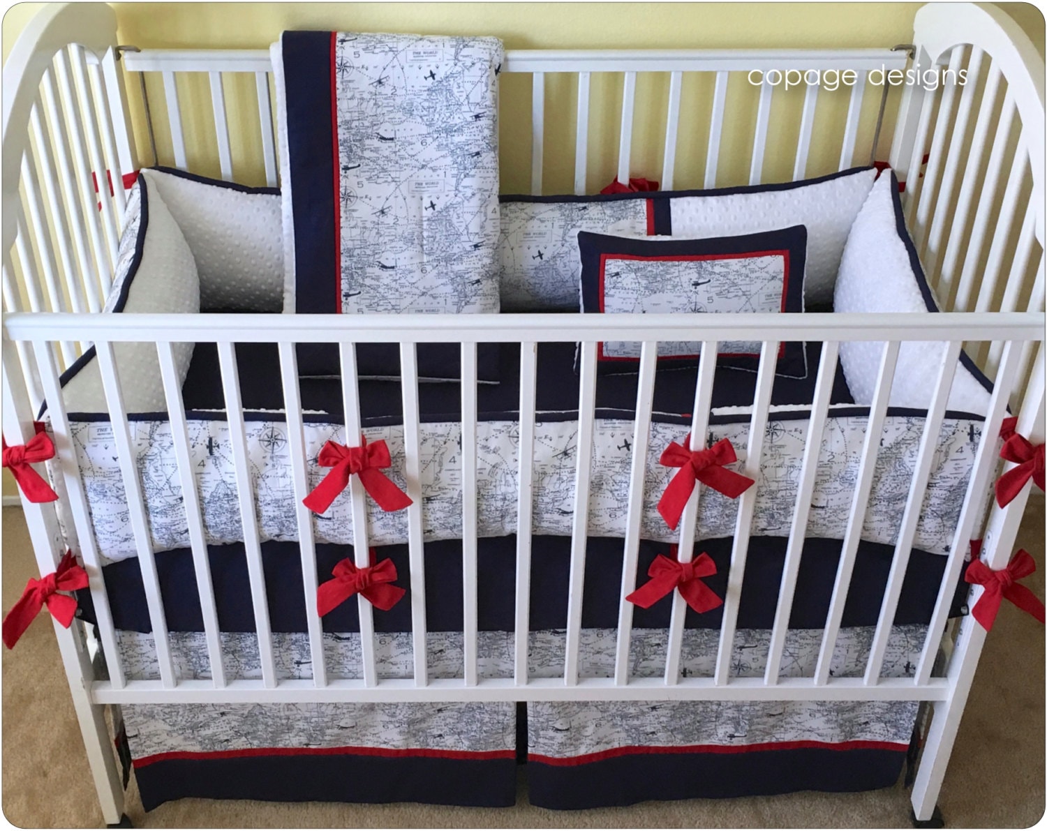Navy Air Traffic Baby Crib Bedding Set Includes Bumper Pad Etsy