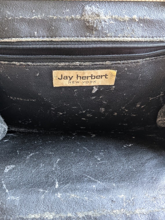 Vintage 1980s Jay Herbert purse in grey leather w… - image 5