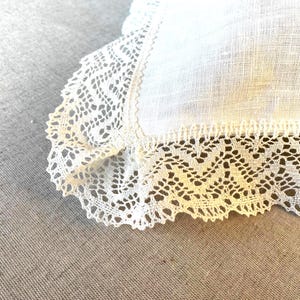 Taie d'oreiller pur lin avec dentelle au crochet : taie d'oreiller en lin naturel blanc ivoire