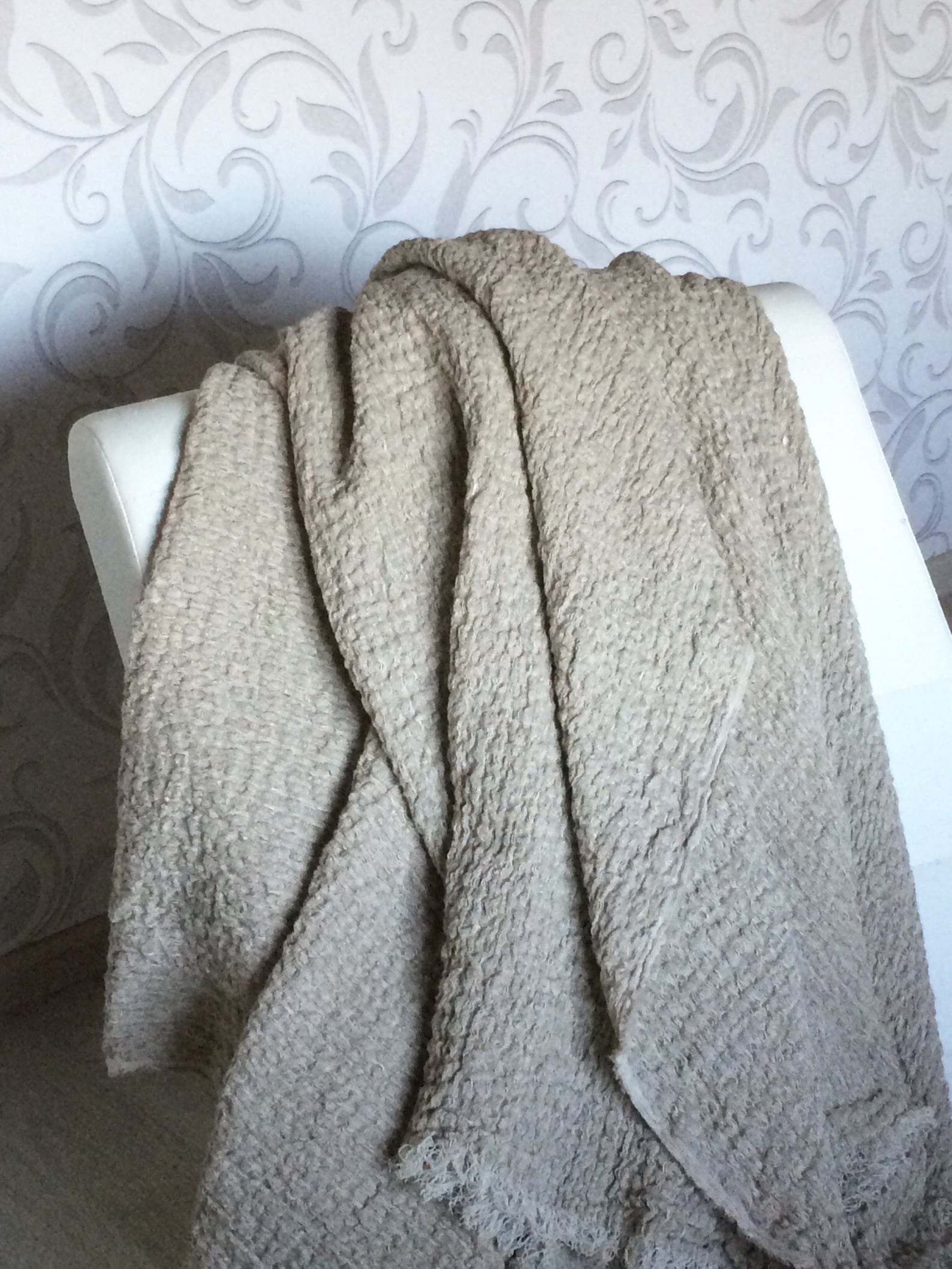 Pure Linen Throw Blanket Large Rustic Flax Bedspread Frayed - Etsy