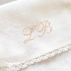 Envelope lingerie bag, personalized embroidered pure linen & lace travel underwear storage pouch, memory case image 4