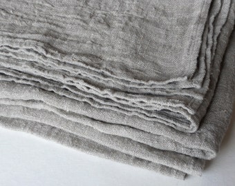 Mantel rústico de lino puro, lino lavado crudo beige natural sin teñir, mantel de aspecto vintage de estilo campestre, ropa de mesa hecha a medida
