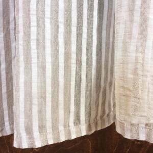 Semi Sheer Cafe Curtain Panel Natural White Striped Pure - Etsy