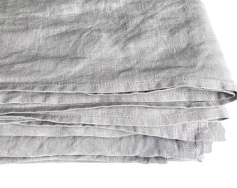 Light gray flat bed sheet, silver grey full size pure linen sheet, twin size European flax sheet, eco friendly bedding, Father&#39;s day gift