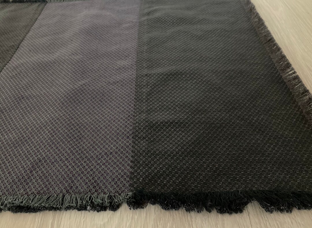 Frayed Rugs Dark Gray Linen Bath Mat: Frayed Double Layered Flax Rug - Etsy