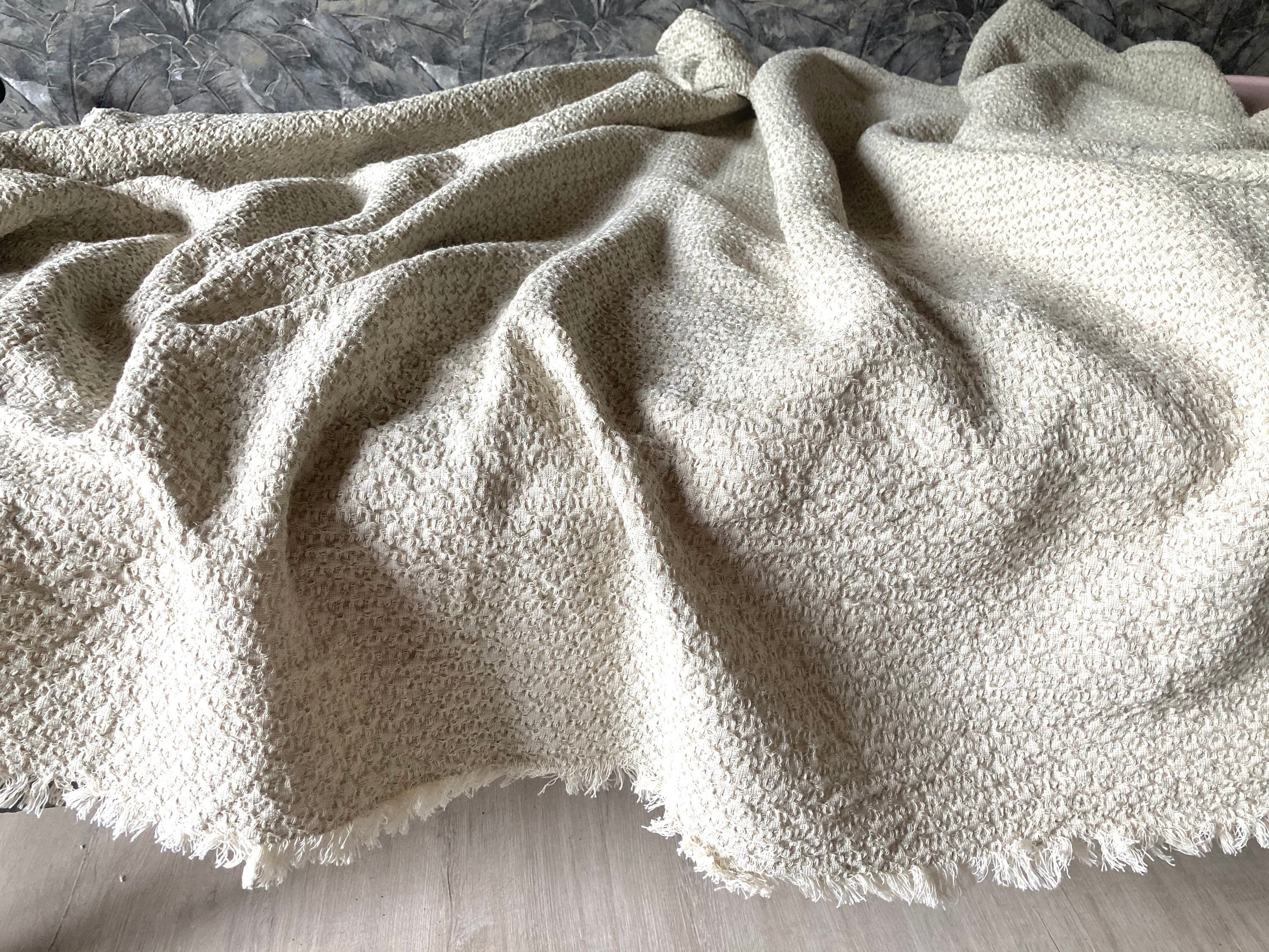 Pure Flax Linen Large Blanket PreWashed Soft Thick Bed Cover Summer Throw Vegan 