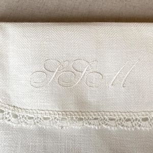 Envelope lingerie bag, personalized embroidered pure linen & lace travel underwear storage pouch, memory case image 10