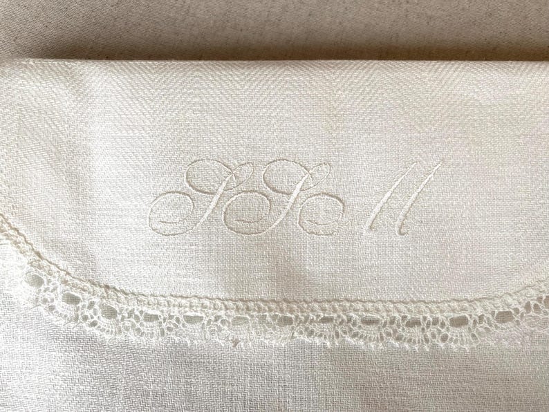 Envelope lingerie bag, personalized embroidered pure linen & lace travel underwear storage pouch, memory case image 10