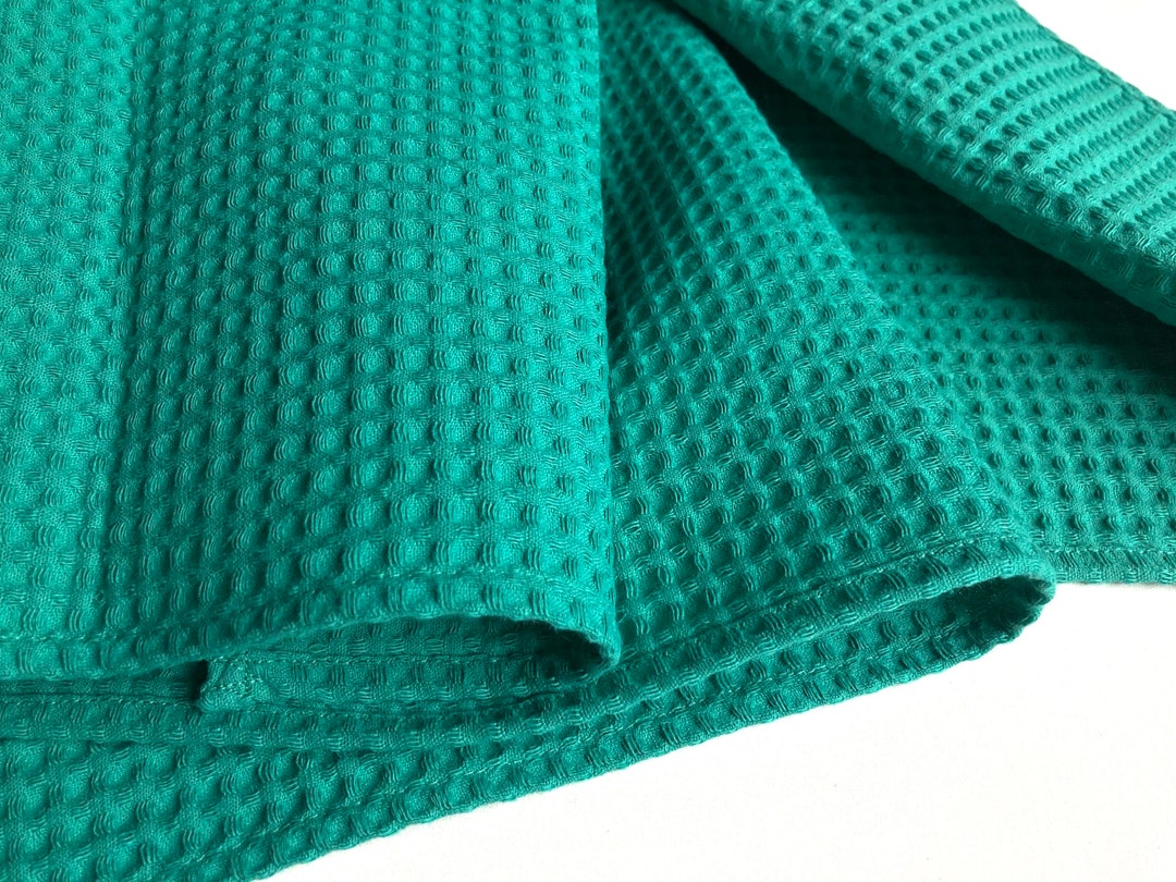 Emerald Green Waffle Bath Towel, Soft Pure Linen Cotton Spa Towel ...