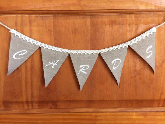 Embroidered Wedding Banner Linen And Lace Garland Custom Etsy
