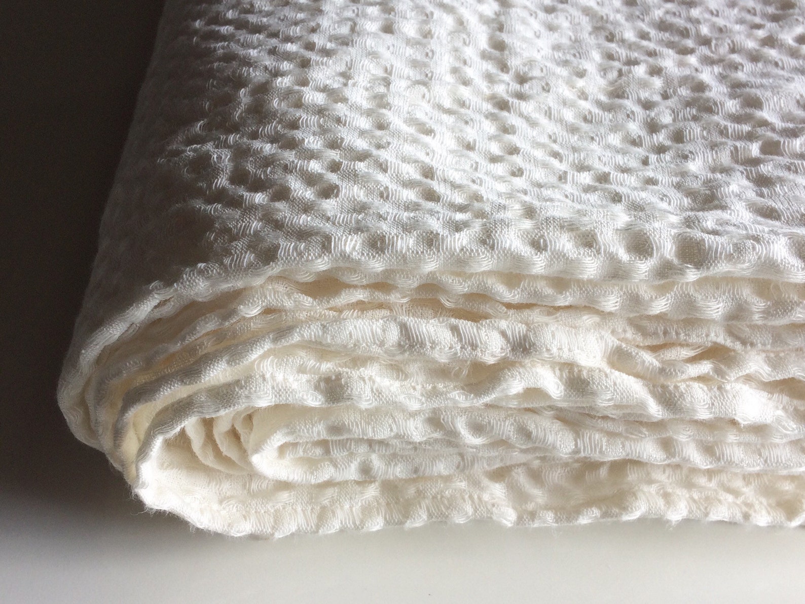 King Size Summer Blanket White Natural Linen Waffle Throw Etsy
