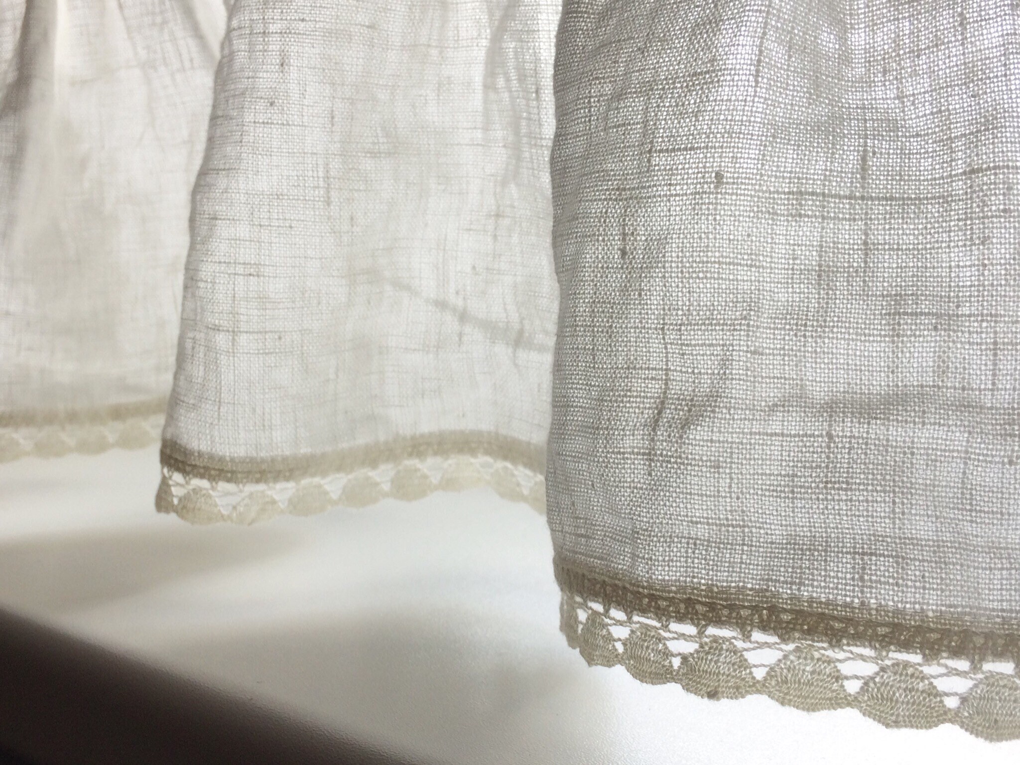 Ruffled Cafe Curtains Linen Kitchen Curtain Panels With Etsy UK