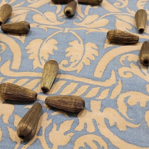 19th C. French Gold Metallic Thread Wrapped Tear Drop Bobbles - Tassel Making and Restoration