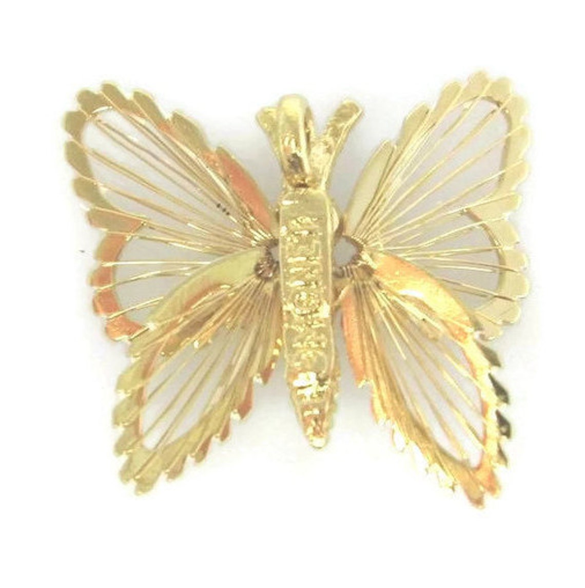 White Butterfly Necklace Pendant Vintage Jewelry Etsy