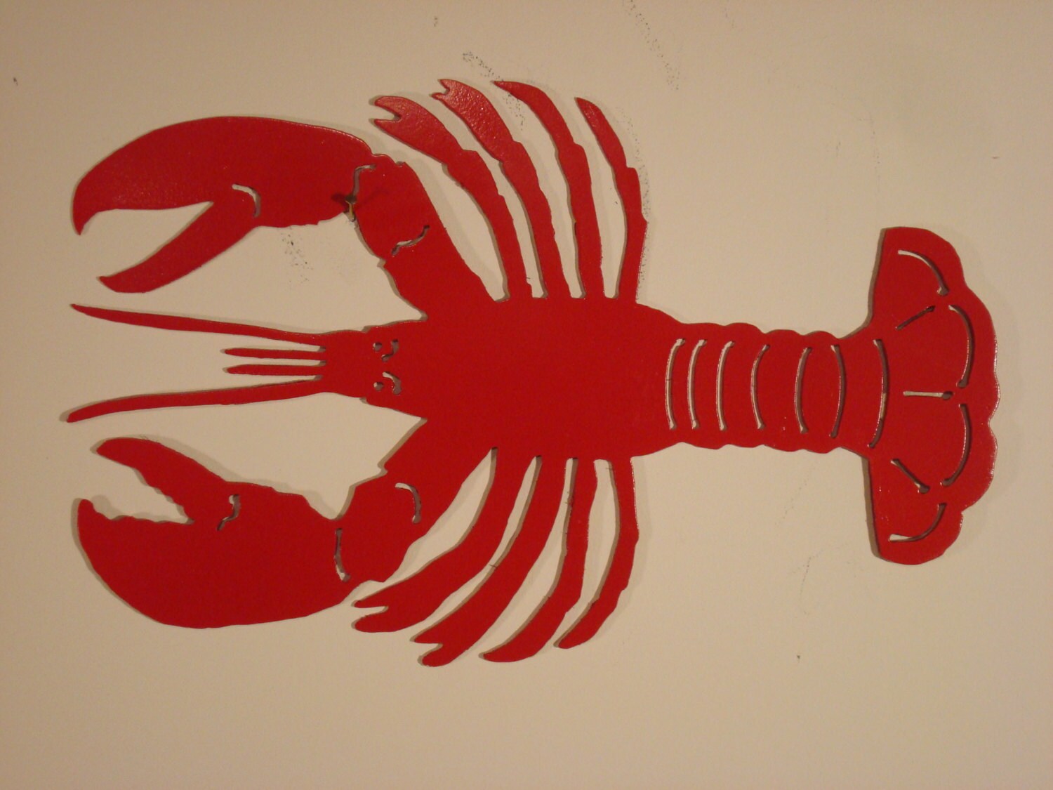 Red Maine Lobster Wall / Garden Metal Art Solid Steel Etsy
