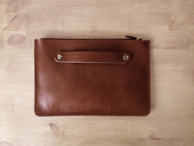 Medium Brown Clutch Brown leather purse leather clutch | Etsy