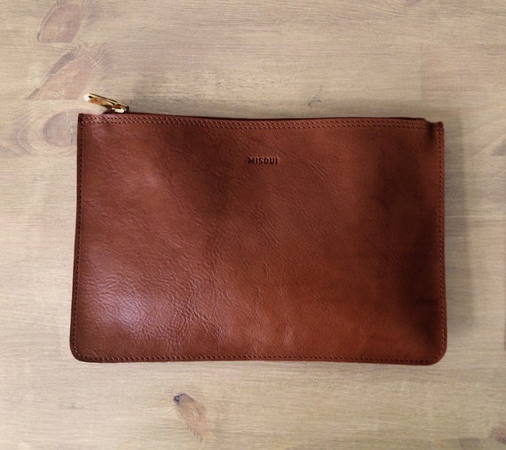 Medium Brown Clutch Brown leather purse leather clutch Etsy