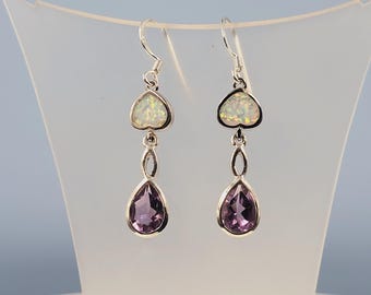 Gioielli con orecchini in argento sterling 925 fatti a mano con pietra