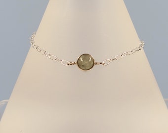 Aquamarine Gemstone Bracelet, Natural Cabochon Aquamarine, Handmade Gemstone Jewellery, Sterling Silver