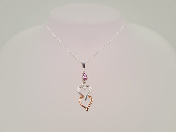 Garnet rose gold necklace clearance