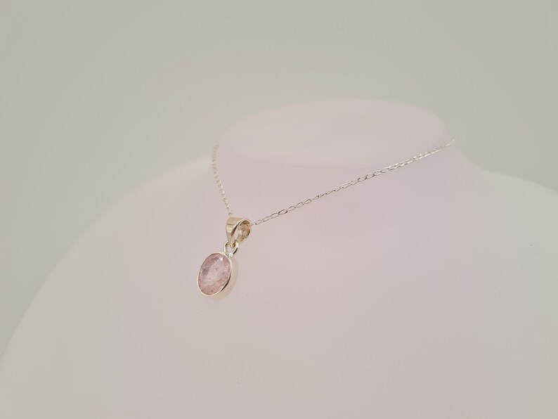 AUTHENTIC Natural Pink MorganiteGemstone 925 Sterling Silver Pendant Pink Emerald