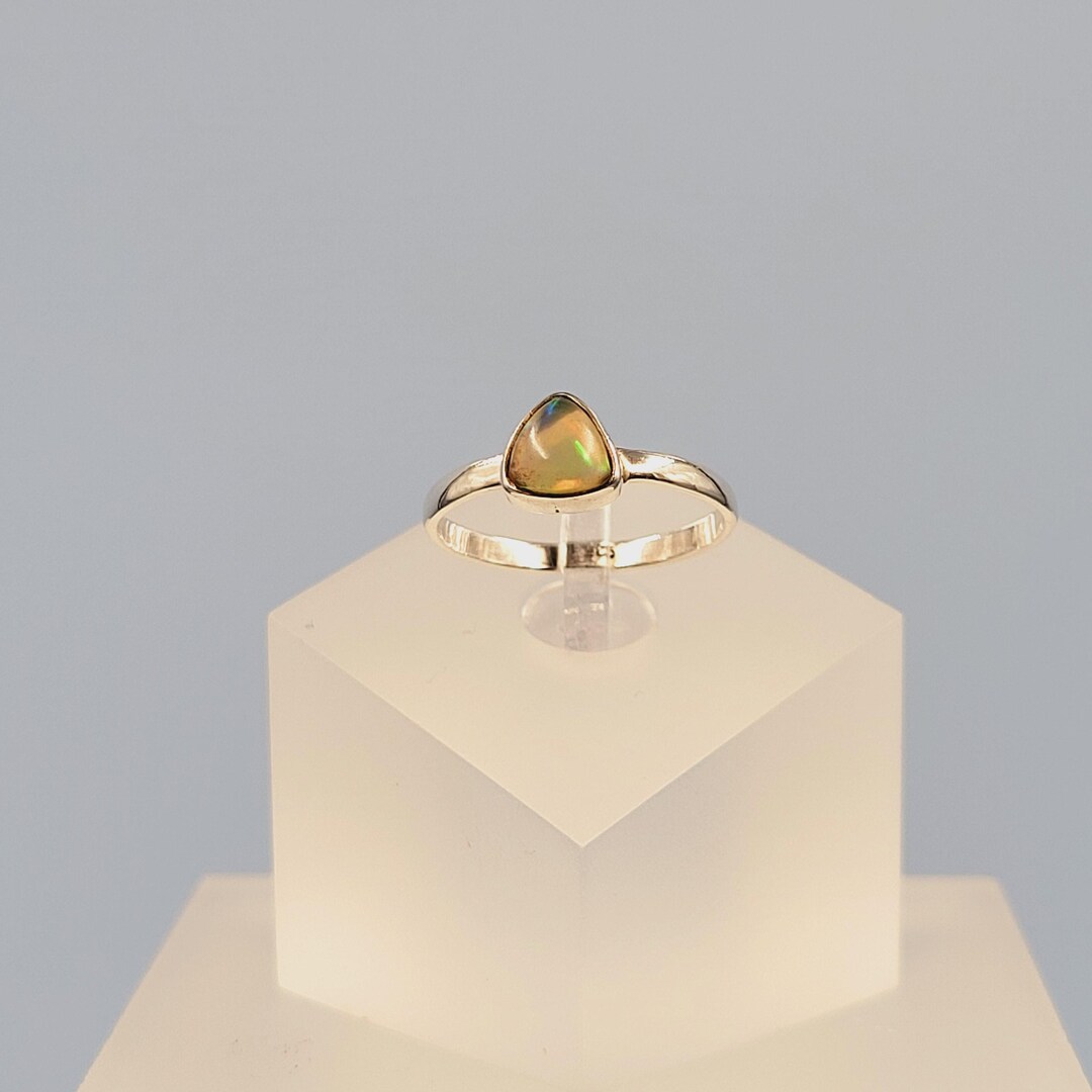 Ethiopian Opal Ring, Size N Ring, Semi Precious Gemstones