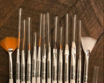 Artist Brush Set - 15 Piece - for Watercolor Oil or Acrylic w Carrying Case