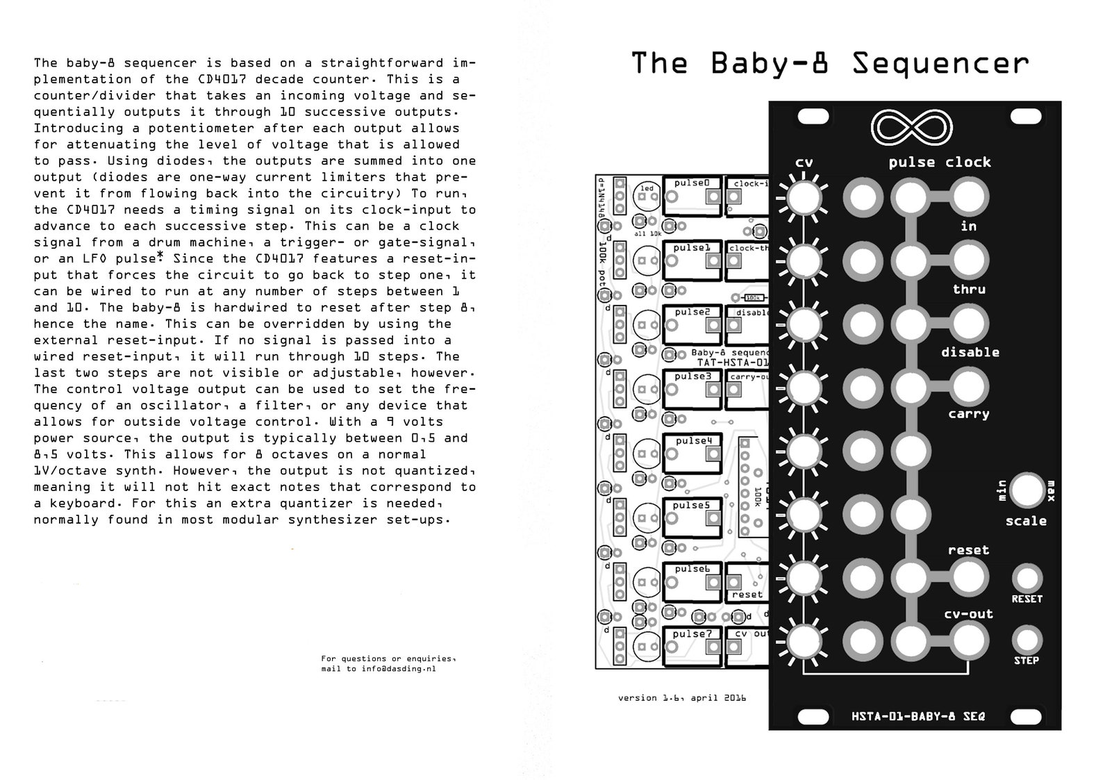 Baby-8 Cv-sequencer Eurorack Module-new Version | Etsy