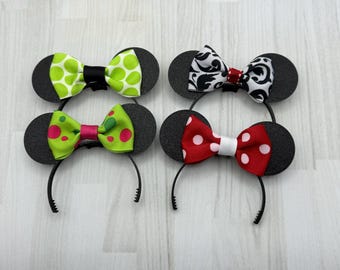 Mini Minnie Mickey Ears for Labubu & Nuimos – 3D Printed Headband with Bow – Doll Accessories for Park Outfits / Display