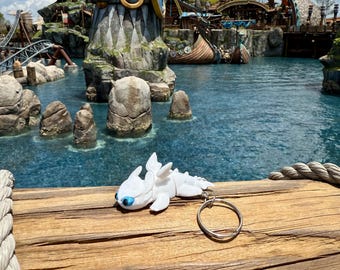 Light Fury Keychain – 3D Printed Dragon Accessory | HTTYD Gift for Fans | Fandom Bag Charm | HTTYD Backpack Charm