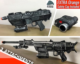 DC-17M Republic Commando Interchangeable Star Wars Custom Blaster Replica Prop & Blaze Orange Barrel Plug (Safe Does Not Shoot)