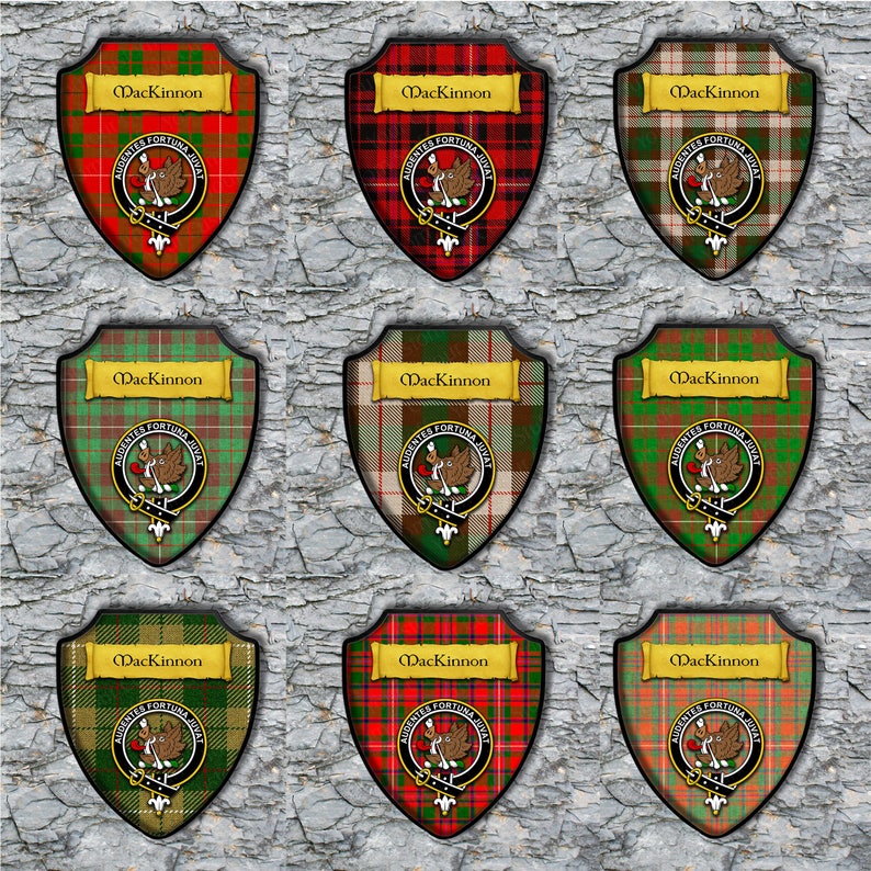 MacKinnon Shield Plaque with Scottish Clan Coat of Arms Badge Etsy
