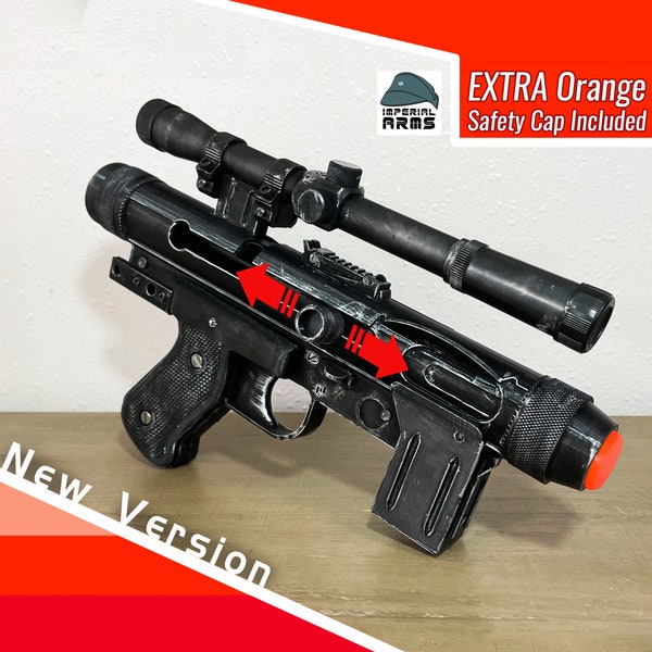 SE-14R Death Trooper or Imperial Officer Star Wars Blaster Prop Replica, Non-Firing with Blaze Orange Barrel Plug