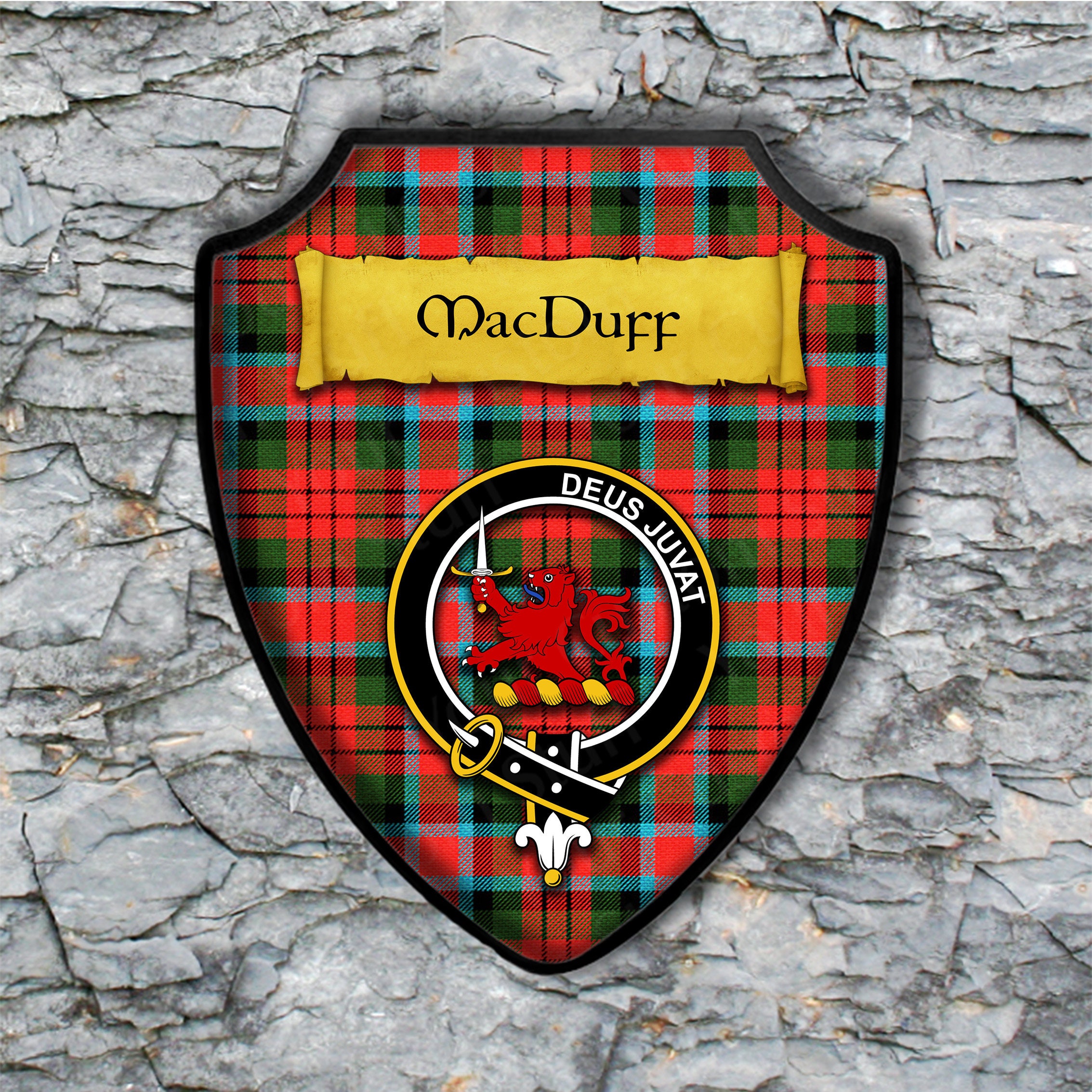 MacDuff Shield Plaque with Scottish Clan Coat of Arms Badge on Etsy
