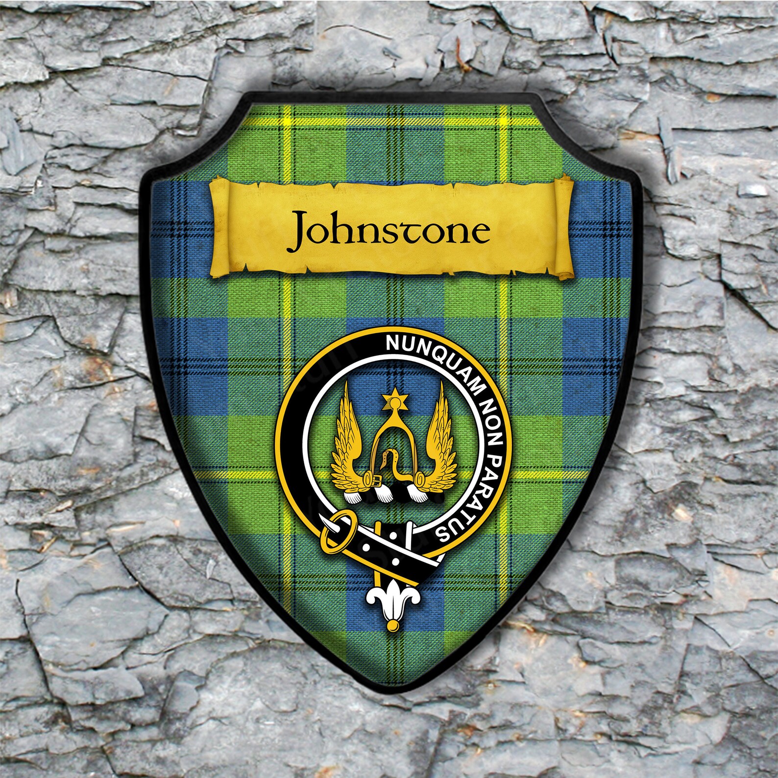 Johnstone or Johnston Shield Plaque With Scottish Clan Coat of Etsy