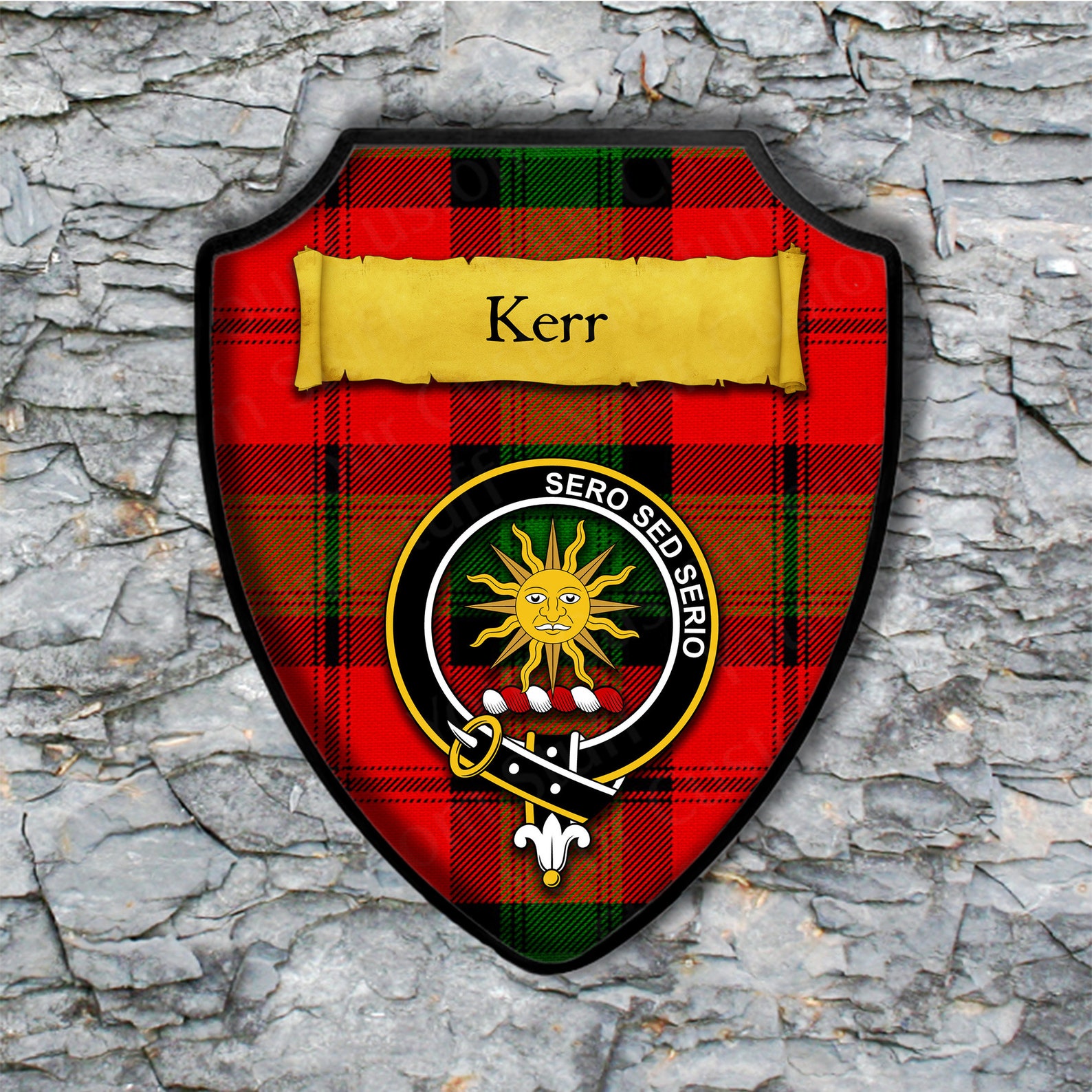 Kerr Shield Plaque with Scottish Clan Coat of Arms Badge on | Etsy