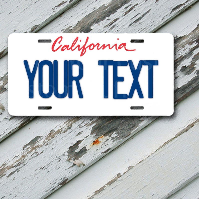 License Plate California Customizable Aluminum Novelty License Etsy