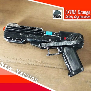 DC-15S Sidearm Republic Commando Star Wars Blaster Prop Réplica personalizada, sin disparo con tapón de barril naranja Blaze