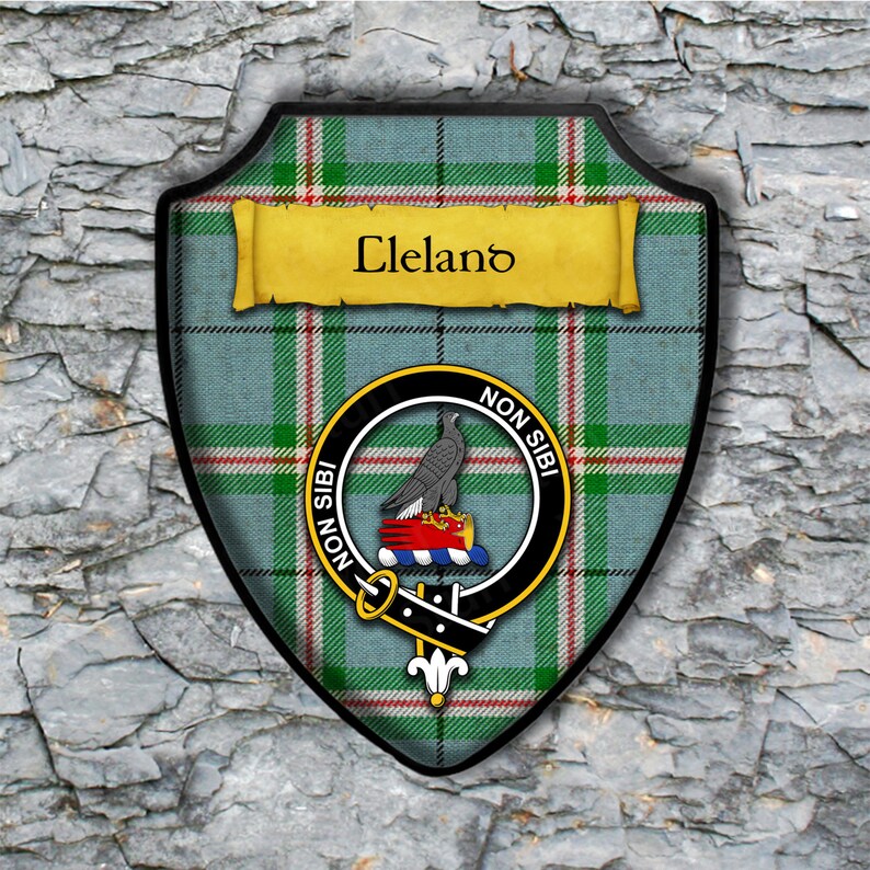 Cleland Shield Plaque with Scottish Clan Coat of Arms Badge on Etsy
