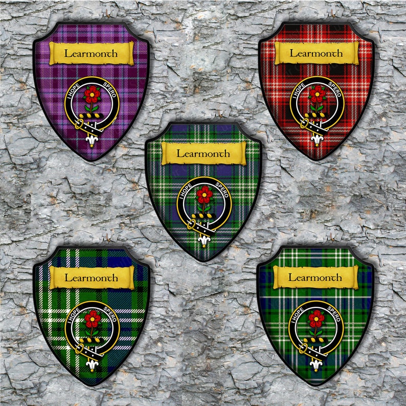 Learmonth Shield Plaque with Scottish Clan Coat of Arms Badge Etsy