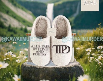 The Tortured Slippers, Poets Department Slippers , TTPD Slippers, Taylor Slippers, New Album,  Gift For Swiftie SLIPPER01