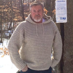 Mens Hooded Crochet Sweater Pattern: Sizes S-XXL (PDF Pattern) image 3