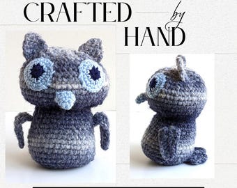Crocheted Blue Gray Owl Huggable and Kid-friendly