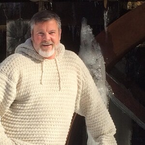 Mens Hooded Crochet Sweater Pattern: Sizes S-XXL (PDF Pattern) image 2