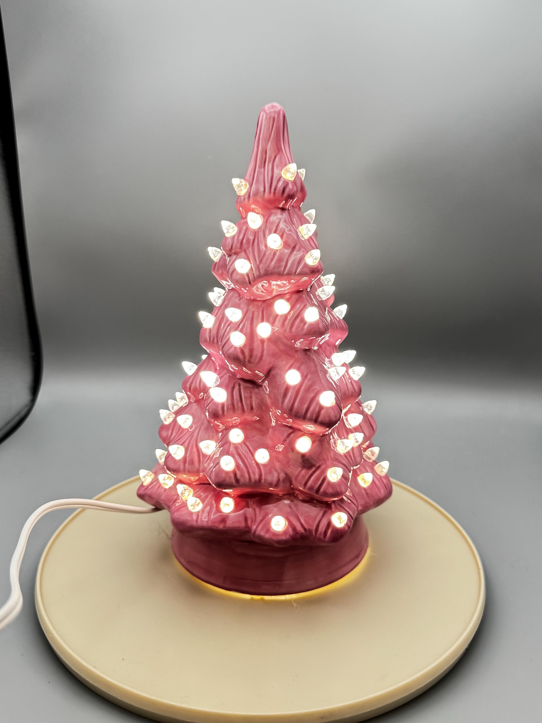 Pink Rabbit Ceramic Tree Pink Ceramic Christmas Tree - Etsy