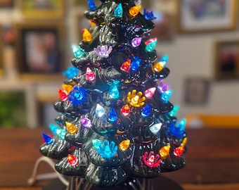 Ceramic Christmas Tree – Made from a Vintage 705 Holland Mold | Gold Luster Base