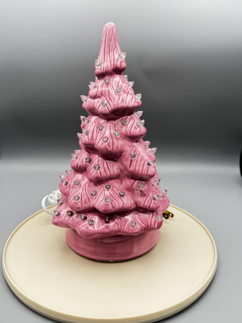 Pink Rabbit Ceramic Tree Pink Ceramic Christmas Tree - Etsy