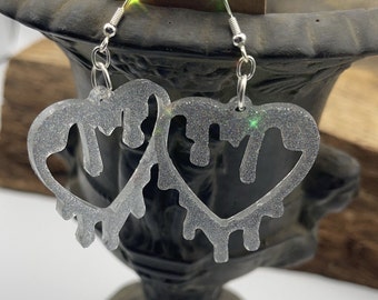Melting Heart dandle resin earrings