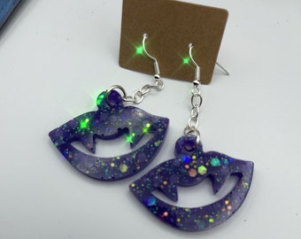 Vampire teeth resin dangle earrings