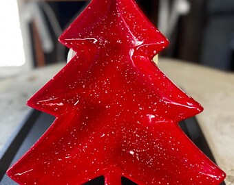 Handmade Ceramic Christmas Tree Plate | Holiday Serving Bowl